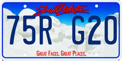 SD license plate 75RG20