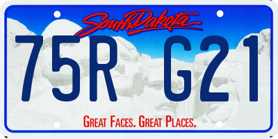 SD license plate 75RG21