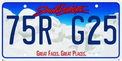 SD license plate 75RG25