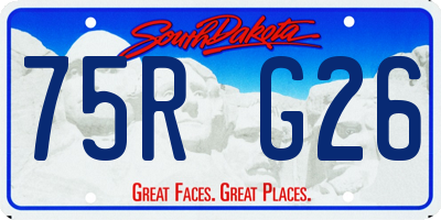 SD license plate 75RG26