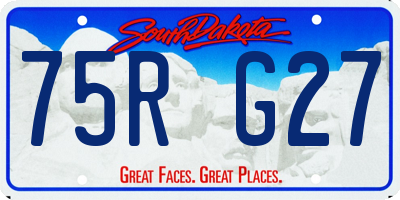 SD license plate 75RG27