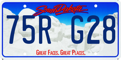SD license plate 75RG28