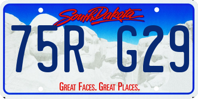 SD license plate 75RG29