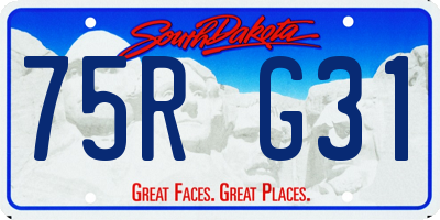 SD license plate 75RG31