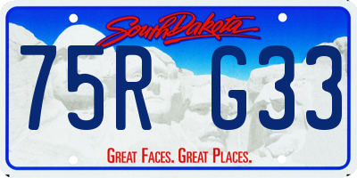 SD license plate 75RG33