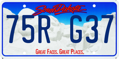 SD license plate 75RG37