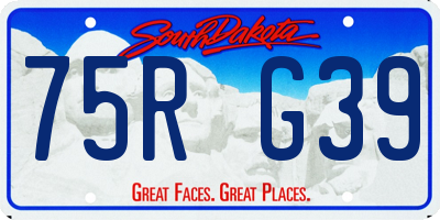 SD license plate 75RG39
