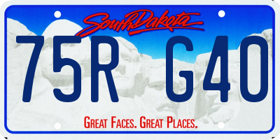 SD license plate 75RG40