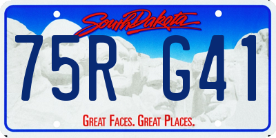 SD license plate 75RG41
