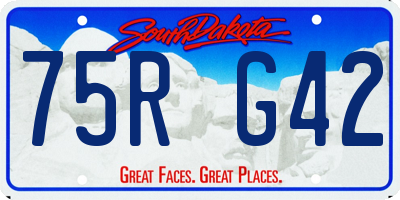 SD license plate 75RG42