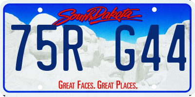 SD license plate 75RG44
