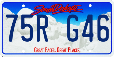 SD license plate 75RG46