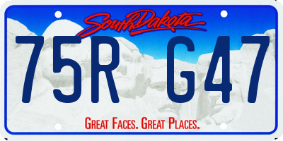 SD license plate 75RG47