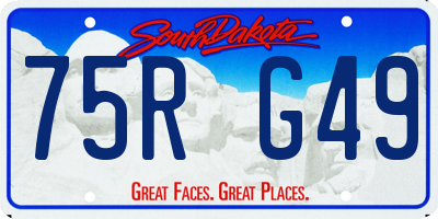 SD license plate 75RG49