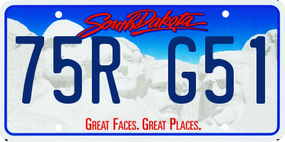SD license plate 75RG51