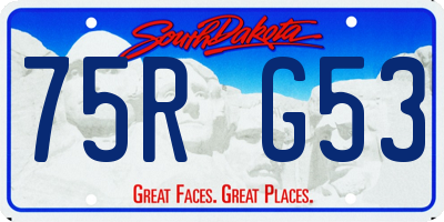 SD license plate 75RG53