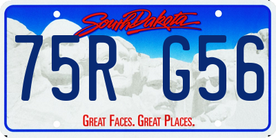 SD license plate 75RG56