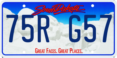 SD license plate 75RG57