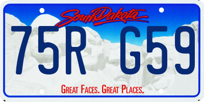 SD license plate 75RG59