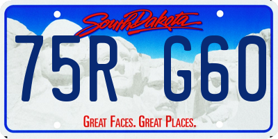 SD license plate 75RG60