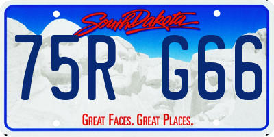 SD license plate 75RG66
