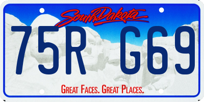 SD license plate 75RG69