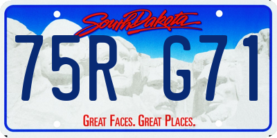 SD license plate 75RG71