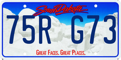 SD license plate 75RG73