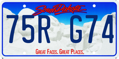 SD license plate 75RG74