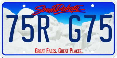 SD license plate 75RG75