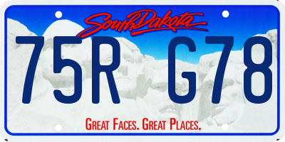 SD license plate 75RG78