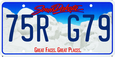 SD license plate 75RG79