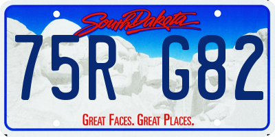 SD license plate 75RG82