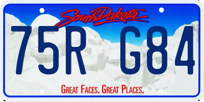 SD license plate 75RG84