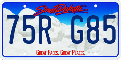 SD license plate 75RG85
