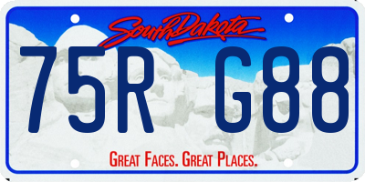 SD license plate 75RG88