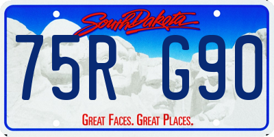 SD license plate 75RG90