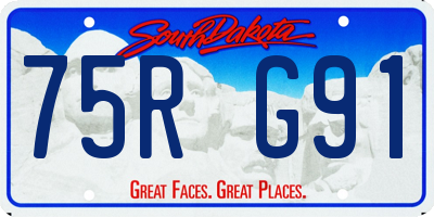SD license plate 75RG91