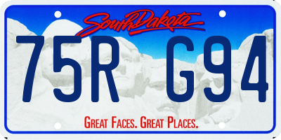 SD license plate 75RG94