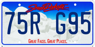 SD license plate 75RG95