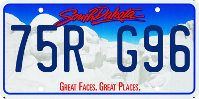 SD license plate 75RG96
