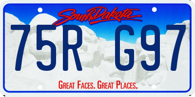 SD license plate 75RG97