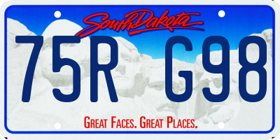 SD license plate 75RG98