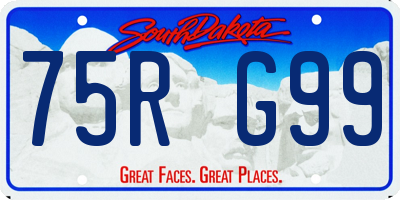 SD license plate 75RG99