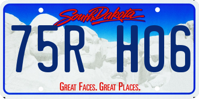 SD license plate 75RH06