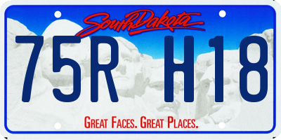 SD license plate 75RH18
