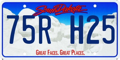 SD license plate 75RH25