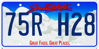SD license plate 75RH28