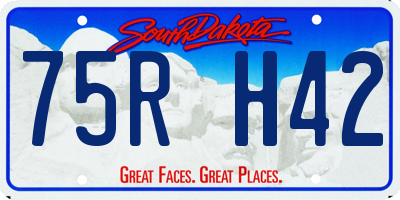 SD license plate 75RH42