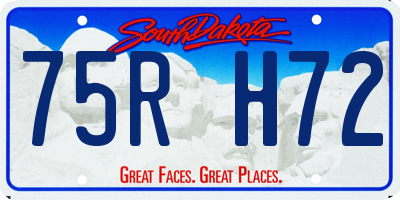 SD license plate 75RH72